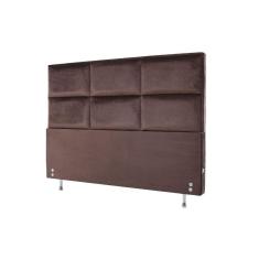Cabeceira Estofada Para Cama Box King 127x197 Veludo Marrom