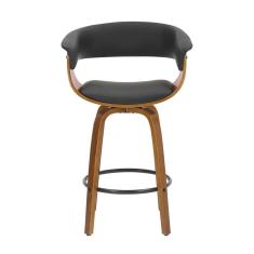 Banqueta Base Madeira Baixa Betim Rivatti Móveis Preto