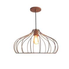 Lustre Pendente Aramado Onion Ø42X25Cm Cobre Retrô Md8026