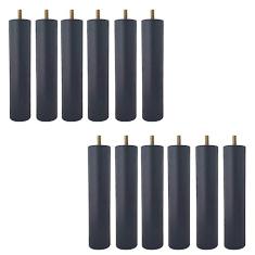 Conjunto 12 Pés de Cama 20cm Pés de Madeira Palito Box Baú Casal Preto