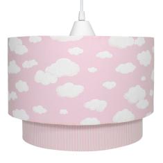 Lustre Tubular Duplo Nuvem Rosa Quarto Beb  Infantil