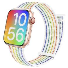 BlackPro Pulseira de nylon macio respirável para meninos e meninas, compatível com Apple Watch séries 9, 8, 7, 6, 5, 4, 3, 2, 1, SE2 de 38 mm, 40 mm, 41 mm e 42 mm, 44 mm e 45 mm