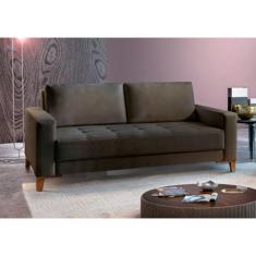 Sofá Fixo Orion 3 Lugares Luxo 200cm Castellar Móbile, Chumbo