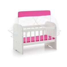 Berço Para Boneca Ninar Com Enxoval Pink - Sonno Baby