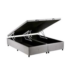 Cama Box Bau King Size Suede(1.86X1.98) - Genki Kenko , TABACO