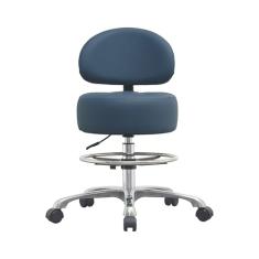 Banqueta com rodinhas ajustável em altura com suporte para as costas – Banqueta de cozinha com rodas para uso pesado com costas para salão, spa, massagem, tatuagem, esteticista – Banqueta extragrossa