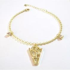 Pulseira Veterinária Amar É Cuidar Folheado 18k