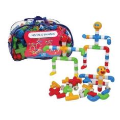 Sacola de Peças de Encaixe Monte e Brinque 200 Peças - Sonho de Crianç