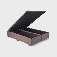 Base Box Baú Casal Bipartido 138x188x42cm com Pistão a Gás