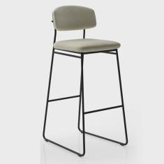 Banqueta Alta Ba 402 B para Bancada Sala de Jantar Encosto e Assentos Estofados Linha Jaraguá.