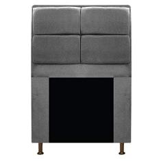 Cabeceira Munique 100 cm Solteiro Suede Cinza AM Decor