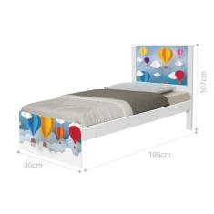 Cama Solteiro Adesivada Balão Com Colchão