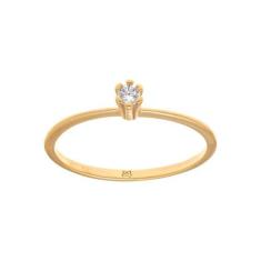 Anel Rommanel Banhado Ouro Aro Fino Solitário Zircônia 512180, 12