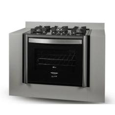 Fogão De Embutir Fischer 5Q TC Gran Cheff Gás Com Dourador 220V, Preto