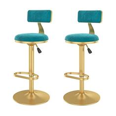 Conjunto De 2 Banquetas De Bar De Ilha De Cozinha Ajustáveis, Altura De Balcão, Cadeira De Jantar Giratória Com Encosto, Flanela De Ferro Forjado Com Apoio Para Os Pés, Altura De Assento De 24" E 33"