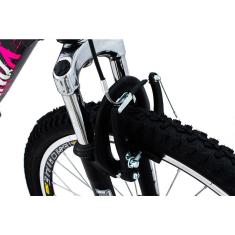 Bicicleta Vikingx Freeride Aro 26 V-Brake 21 Velocidades Cambios Shimano Preto/Rosa 