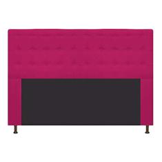 Cabeceira Estofada Dama 140 cm Casal Com Botonê Suede Pink - ADJ Decor