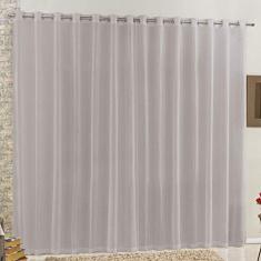 Cortina 3 Mts Sala Quarto Voal e Linho para Varão Barata Cinza