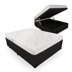 Cama Box Com Baú Viúva + Colchão De Espuma D23 - Ortobom - Light Liso - 128x188x54cm
