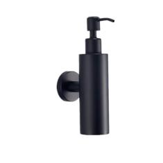 Distribuidor de aço inoxidável para sabonete líquido, dispensador de xampu redondo, dispensador de xampu preto para montagem em parede de superfície fosca estilo americano cozinha /594 (Color : Black