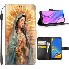 Capa carteira para A01 A02S A03S A10 A10e A10s A11 A12 A13 A14 A20s A20e A21s A22 A23 A24 4G/5G com Virgem Maria Senhora de Guadalupe-Art cc35 Design PU Couro Flip Folio Kickstand/974 (Color : Virgin