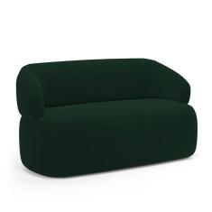 Sofá Orgânico 02 Lugares Living Glee 140cm Veludo Verde Escuro - Desk Design