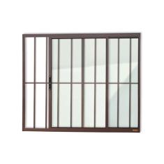 Janela Confort 2 Folhas com Grade Vidro Liso 80cm X 80cm Brimak