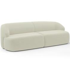 Sofá 3 Lugares Curvo Orgânico Para Sala Living 220cm Barolo L06 Veludo