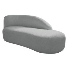 Divã Recamier Curvo Luna 185cm Lado Direito Bouclé - Amarena Móveis, C