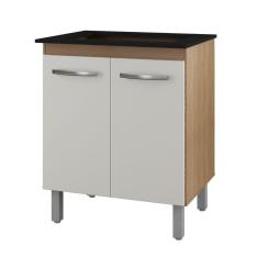 Balcão Para Cooktop Jade 5 Bocas 2 Portas Moblis Cor:savana Off White