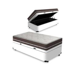 Cama Box Baú Solteiro + Colchão de Molas - Anjos - Classic Superlastic