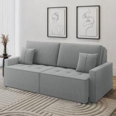 Sofá 3 Lugares 212 X 100 X 90 Cm Veludo Tomie Yescasa