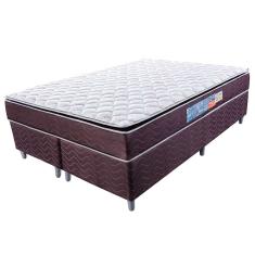 Cama Box com Colchão Queen Classic com Espuma D40 (66x158x198) Marrom e Bege