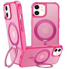 ZHOGTNEG Anel giratório magnético de 360° para capa de iPhone 12, suporte de metal embutido e suporte de anel, compatível com Magsafe, proteção de nível militar, resistente a choques e vibrações -