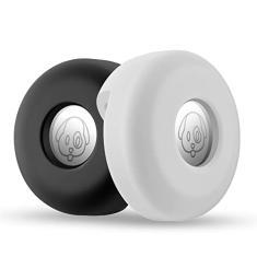 Suporte de Airtag para coleira de cachorro, capa de silicone Cibaabo compatível com Airtags da Apple para coleira de animais de estimação de 2 a 3 cm