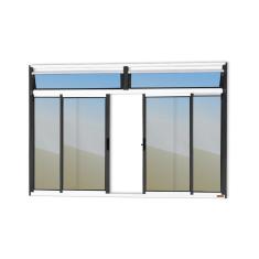 Janela Plus 4 Folhas Com Bandeira Vidro Reflex 100cm X 150cm Brimak Mix Preto