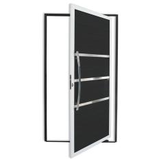 Porta Pivotante Lambril Evolution Com Puxador Super 210cm X 100cm Brimak Mix Preto