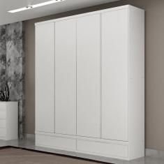 Guarda-roupa 4 Portas 3 Gavetas 100% Mdf Urbano Branco