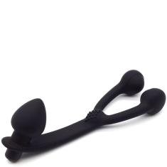 Plug Anal Com Estimulador Esfera Duplo E Vibro - Erotic Point - Preto