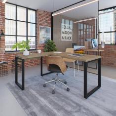 Escrivaninha Em L Yon Diretor 150x70x75 Vermont-preto