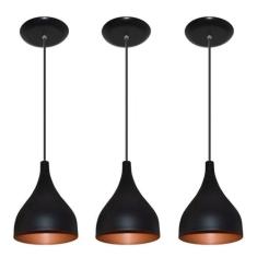 Kit 03 Lustres Pendente Colorido - Balcao Cozinha Americana - LUSTRES 