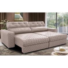 Sofá Retrátil e Reclinável 2,15m Molas Ensacadas Cama inBox Style Ther