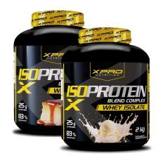 Kit 2x Whey Protein Isolado Blend Complex 2Kg - XPRO-Unissex