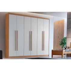 Guarda Roupa Casal Hawaii 6 Portas E 2 Gavetas Naturale/off White - Rufato