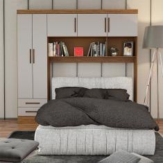 Guarda Roupa Modulado Paris 5 Portas 2 Gavetas - Freijó com Off White