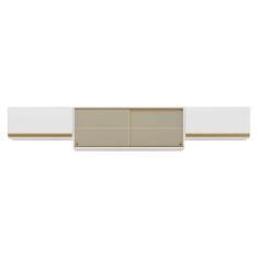 Kit 3 Armários De Cozinha Aéreos 4 Portas Veneza Multimóveis Mp2152 Branco/dourado Branco/dourado