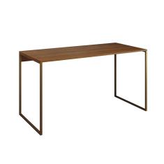 Mesa para Escritório Industrial Base Ferro Dourado Tampo Mdp Amêndoa 120x60