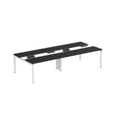 Mesa de Plataforma Dupla para 4 Pessoas Corporativa 160x140/4p Pdc16/14/4p Preto/Branco