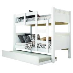 Beliche Solteiro Com Cama Auxiliar Alaska Para Colchão até 0,88m Branco Conquista Móveis