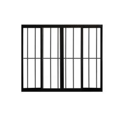Janela 4 Folhas de Correr C/ Grade 1.00 X 1.20 Alumínio Preto Linha Modular - Hale